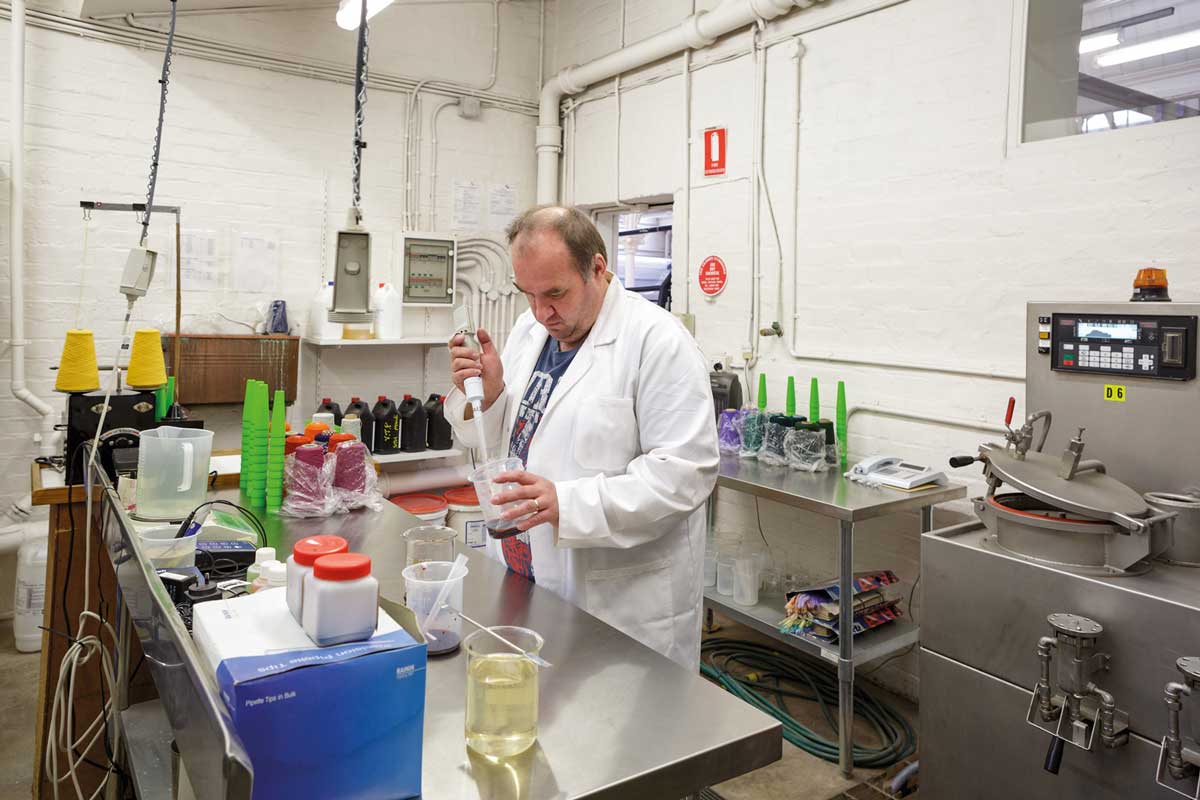 Tony Stefanovski, ATW master dyer in the ATW colour lab