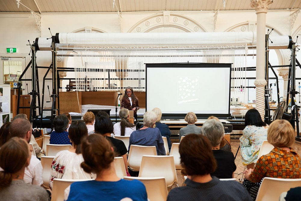 Pae White speaking at ATW, 2018. Photo: Tim O'Connor