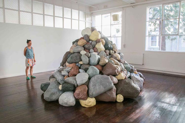 Aliça Bryson-Haynes & Lizzy Sampson, Rocky Mountain, Hand-made rocks (38 hands) 