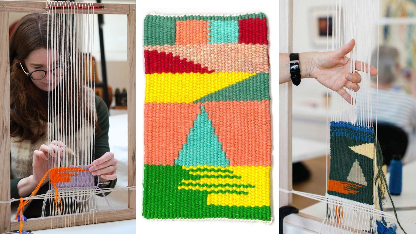 Introduction to Tapestry Weaving Online course. Images ATW.