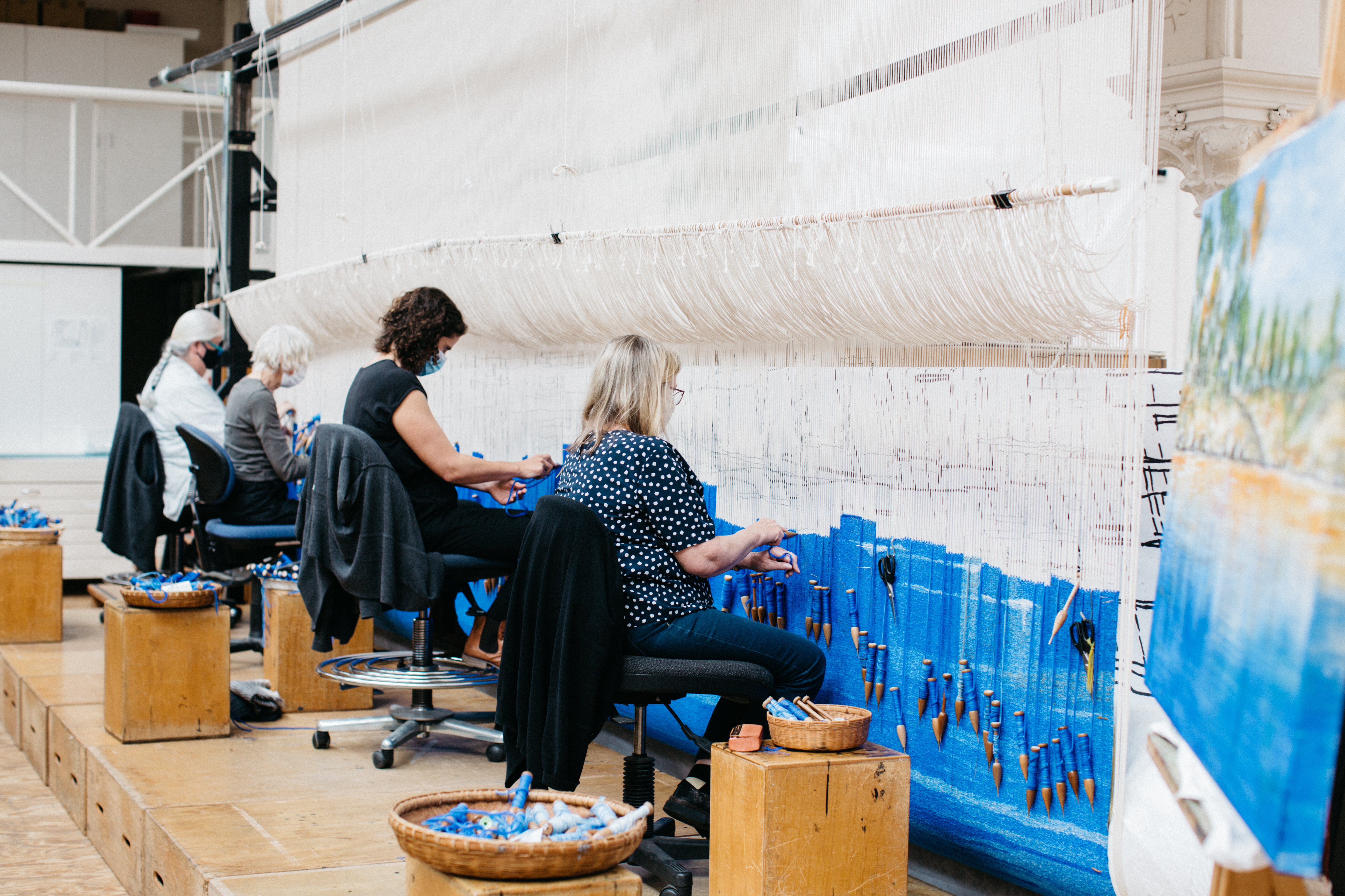On the loom: 'Parramatta' tapestry. Photo: Marie-Luise Skibbe.