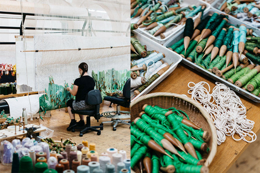 'Hear the Plant Song' tapestry in progress. Photos: Marie-Luise Skibbe.