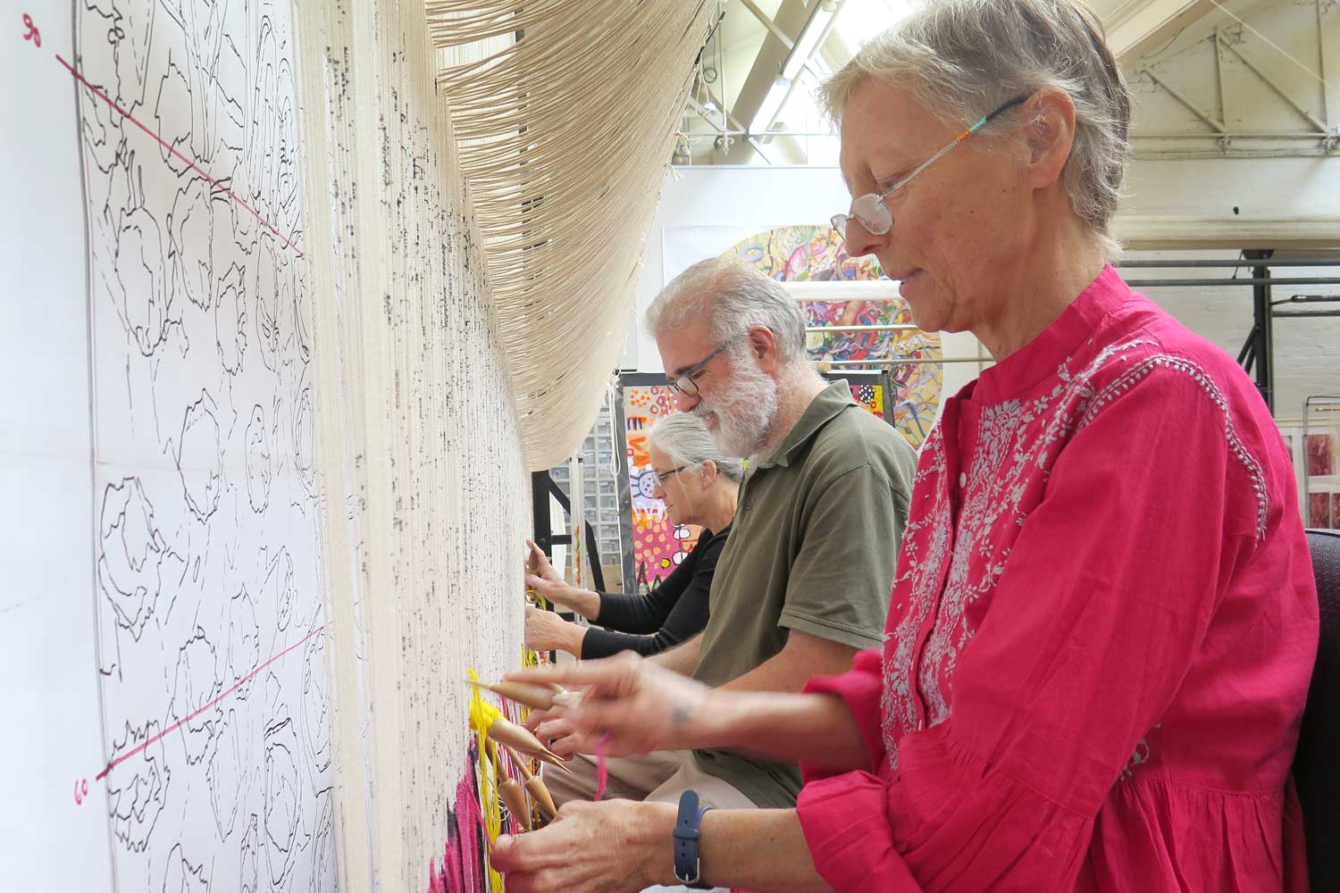 'The Royal Harvest' 2020, Naomi Hobson, woven by Pamela Joyce, Sue Batten, Tim Gresham & Jennifer Sharpe, wool, cotton, 2.05 x 2.8m. Photo ATW. 